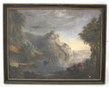 A 19th century oil on canvas depicting a continental landscape.