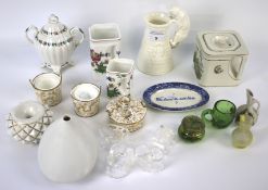 Various 19th and 20th porcelain and glass century collectables.