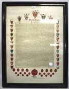 A reproduction Magna Carta facsimile.