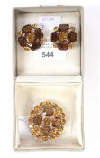 A vintage Christian Dior paste brooch and earring set by Mitchel Maer.