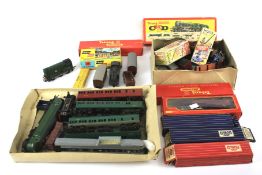 A collection of assorted model railway locomotives, carriages and related items.