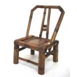 An unusual vintage bamboo child's chair.
