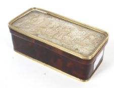 An early 20th century Chinese tortoiseshell and mother of pearl box.