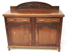 A 20th century mahogany galleried sideboard.
