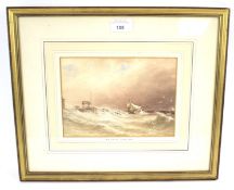 Attributed to HB Carter (1803-1868), watercolour, Off Sandgate. 21cm x 15cm exc.