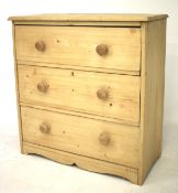 A 20th century pine chest of drawers.