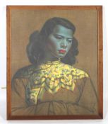 After Vladimir Griegorov Tretchchikoff (1913-2006), Chinese Girl, print. In retro wooden frame, 64.