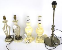 An assortment of contemporary table lamps.