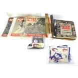 Assorted ephemera, Enid Blyton books, a Coronation silk handkerchief and other items.