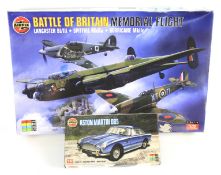 A boxed Airfix Battle of Britain Memorial Flight and a boxed Aston Martin DB5.