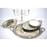 An assortment of silver plated wares.