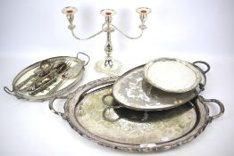 An assortment of silver plated wares.
