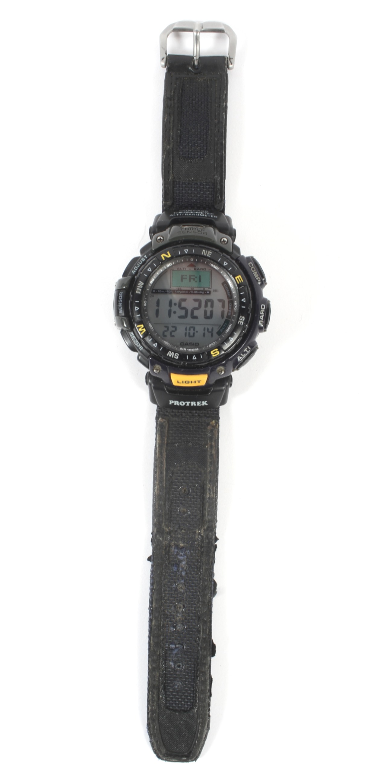 A vintage Casio Protrek digital wrist watch.