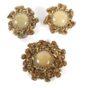 A vintage Christian Dior paste brooch and earring set by Mitchel Maer.