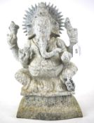 A cast metal figure of Ganesh.