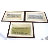 Three framed and signed Cecil Aldin prints of hunting scenes.