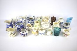 A collection of 19th century Staffordshire pottery jugs.