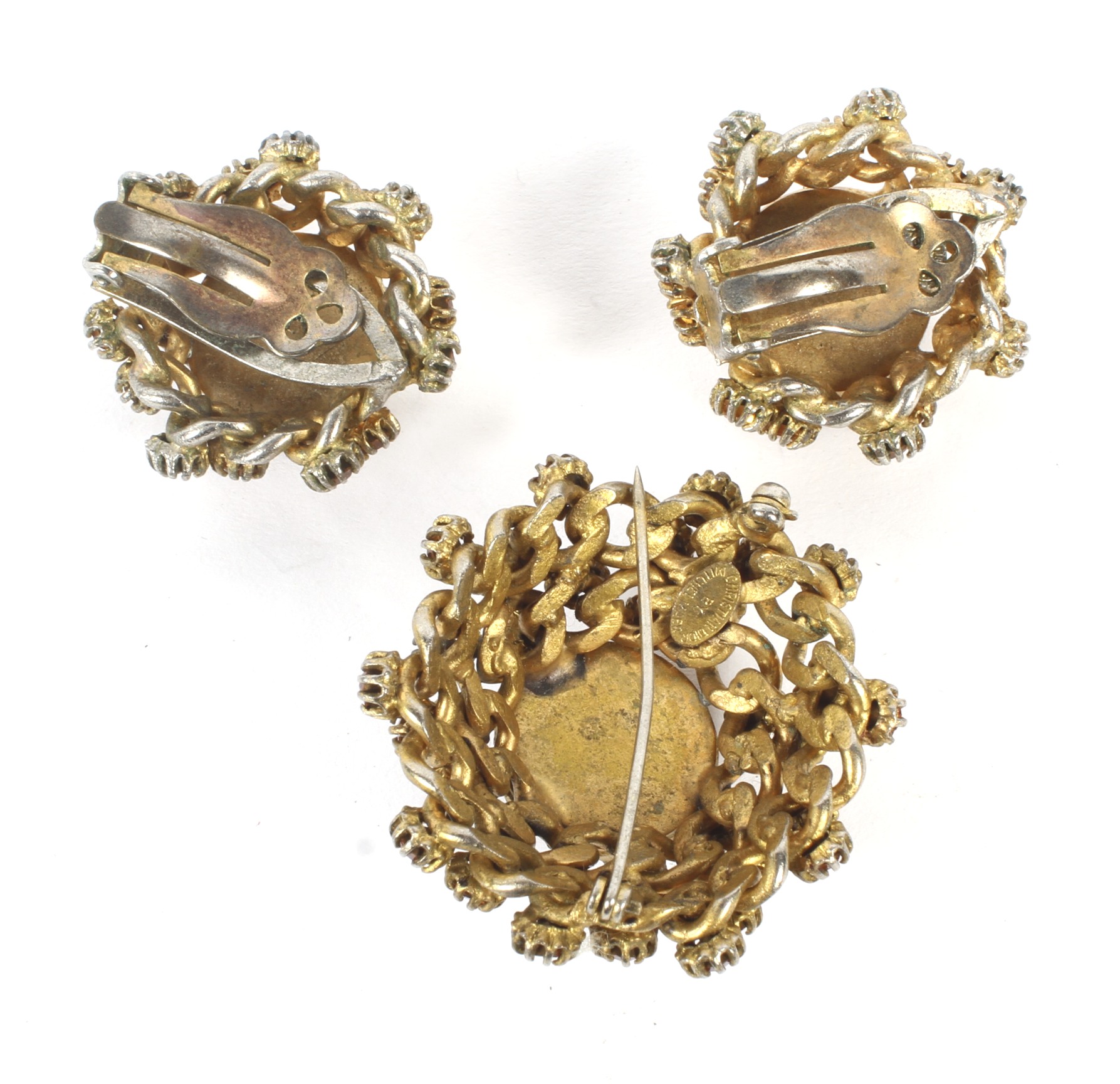 A vintage Christian Dior paste brooch and earring set by Mitchel Maer. - Image 2 of 2