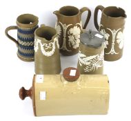 A group of 19th century Staffordshire pottery and stoneware.