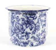 A Keeling & Co Losol ware Cavendish pattern blue and white jardiniere.