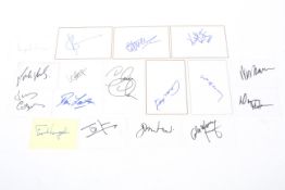 A collection of 17 assorted autographs.