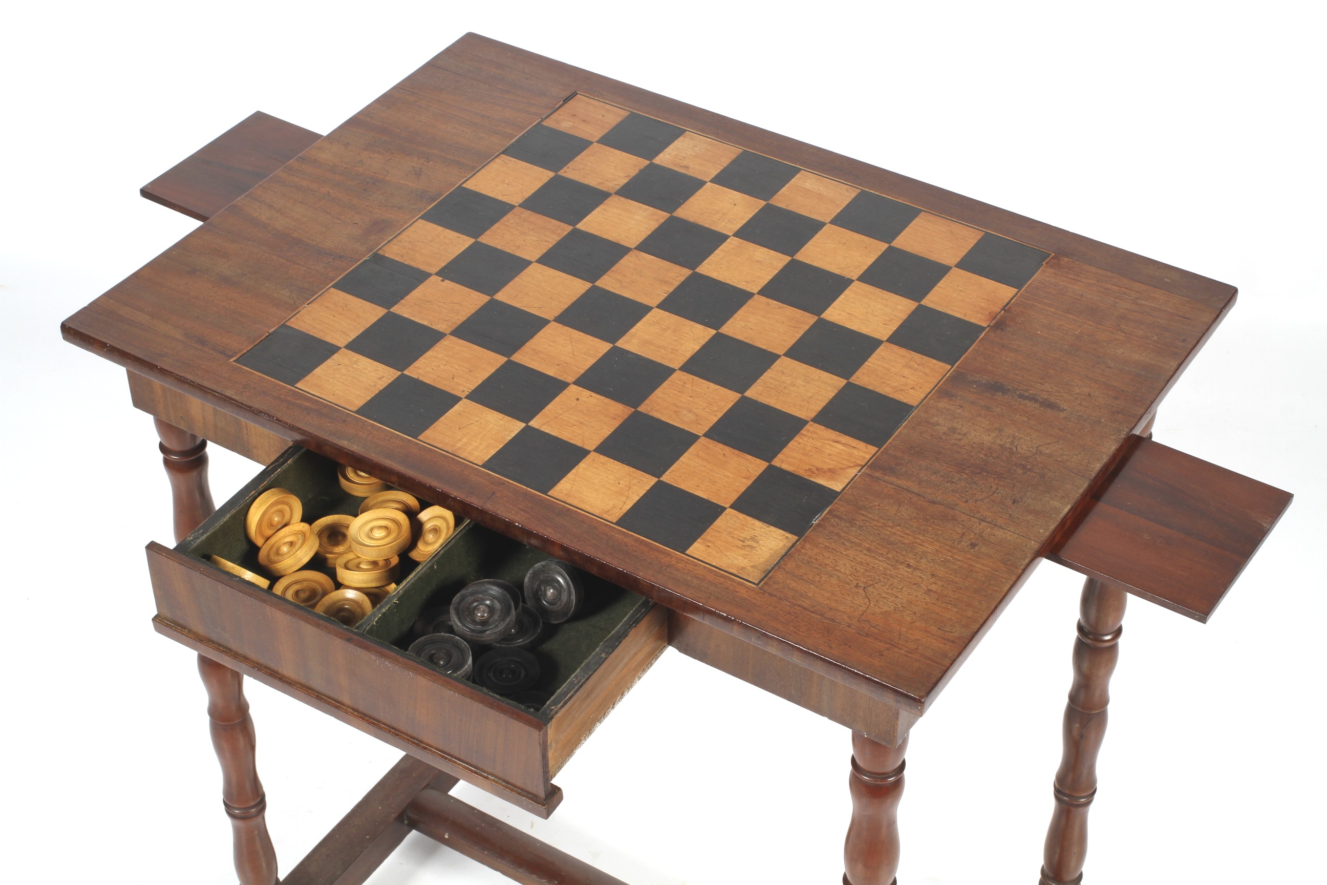 A 19th century draughts/chess table. - Image 2 of 2