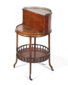A Victorian mahogany revolving drinks cabinet by Jas Shoolbred & co, Royal Letters patent 7719.