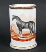A 19th century Minton porcelain cylindrical spill vase.