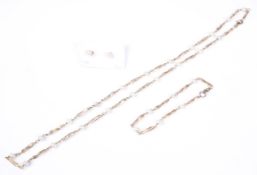 A vintage Italian 9ct gold and cultured-pearl necklace,