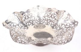 A pierced silver bon-bon dish. 6.