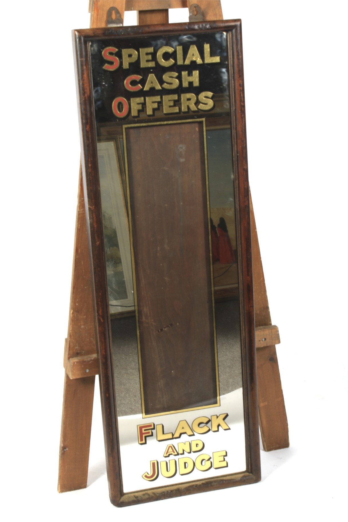 A vintage wooden framed advertising mirror. - Image 6 of 6