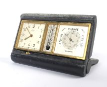 An Angelus traveling/desk top folding traveling alarm clock, themometre and Barometer L14.