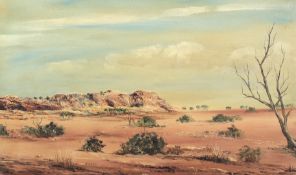 RA Coe (Western Australia, 20th Century), Kimberley Landscape, oil on board.