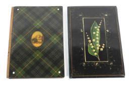 A 19th century Mauchlin Ware Tartan covered note book.