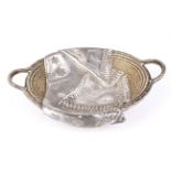 A 19th century Russian silver gilt trompe l'oeil basket retailed by Tiffany & Co.