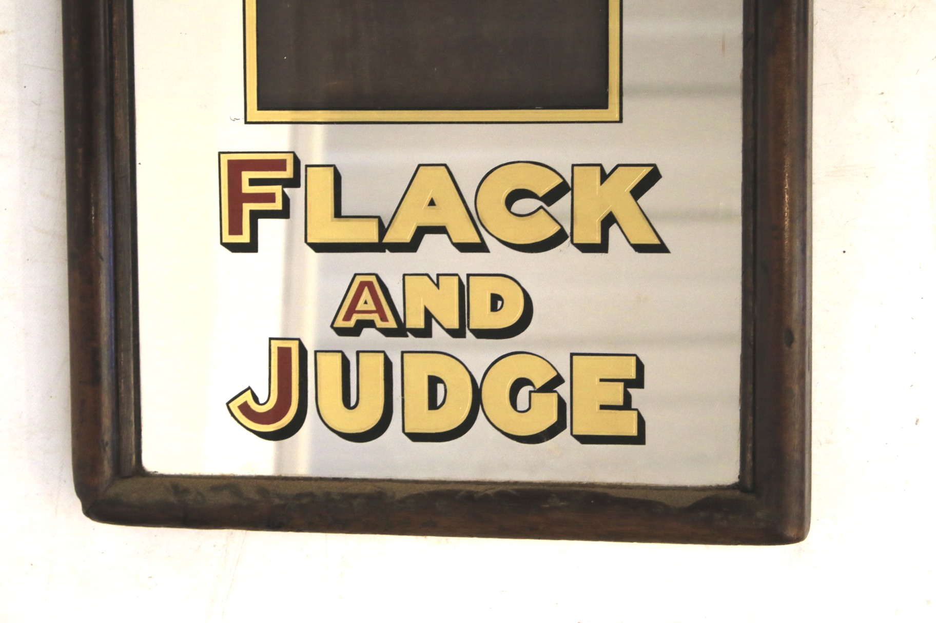 A vintage wooden framed advertising mirror. - Image 3 of 6