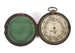 A Negretti & Zambra (London) cased compensated pocket barometer.