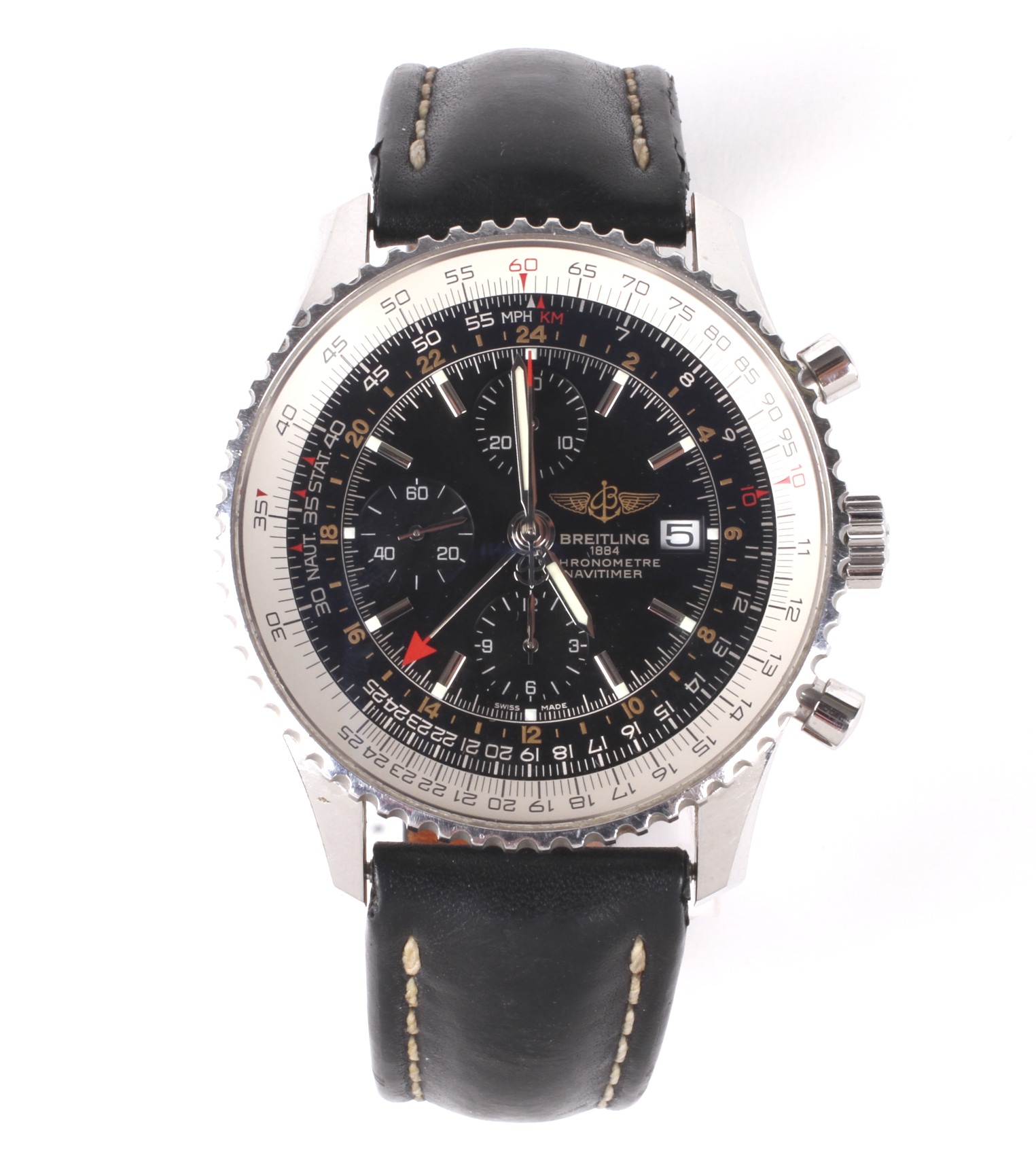 A gentleman's Breitling Navitimer World stainless steel cased automatic chronograph wristwatch. - Image 2 of 4