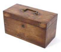 An early 19th century rosewood tea caddy.