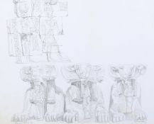 Richard Norman (20th/21st Century), Karnak, pencil on paper.