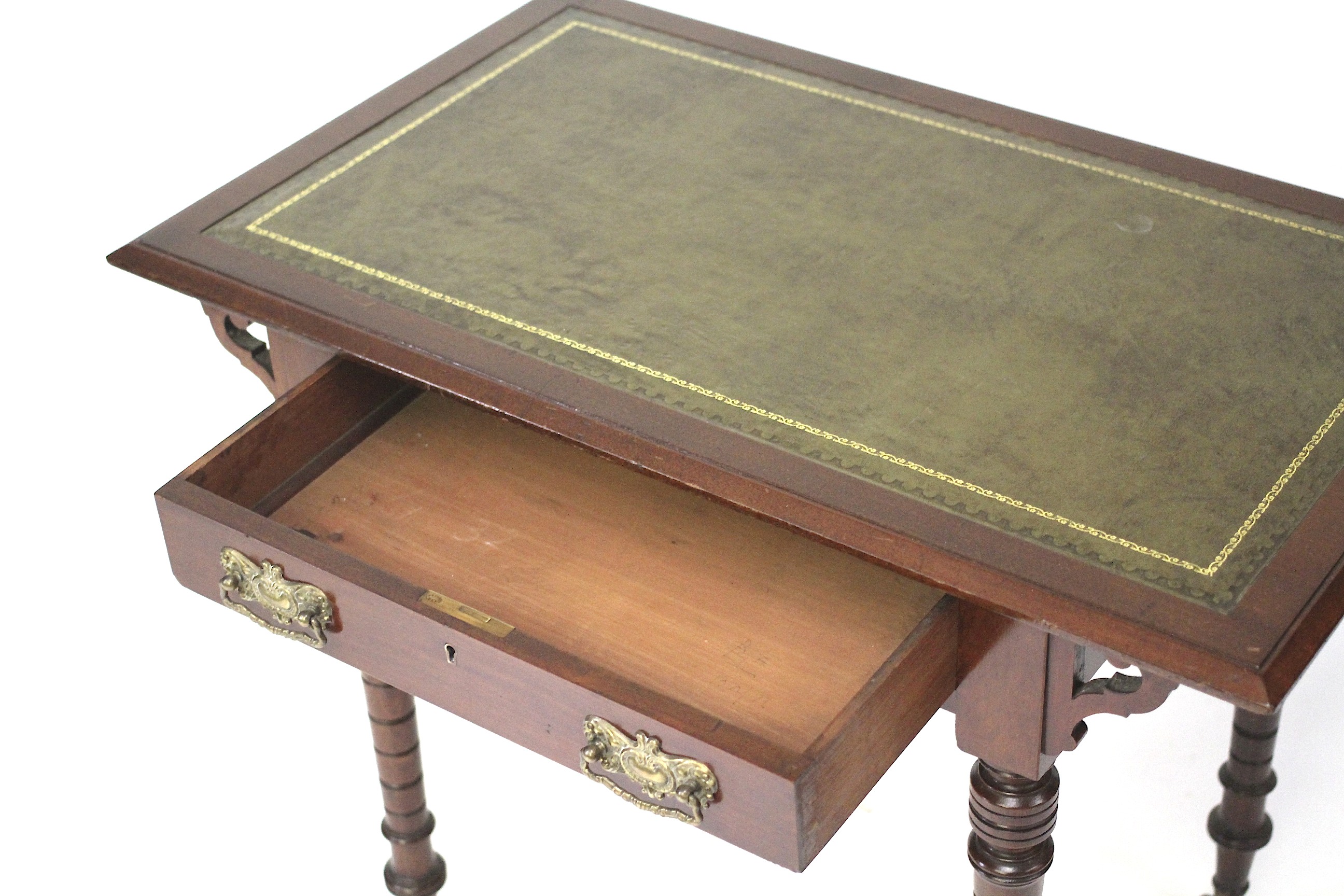 An Edwardian mahogany single drawer side table/desk. - Image 2 of 2