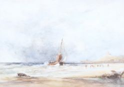 Fred Rider (20th Century), Landing the Catch, watercolour. Signed lower left, 30.5cm x 21.5 cm exc.