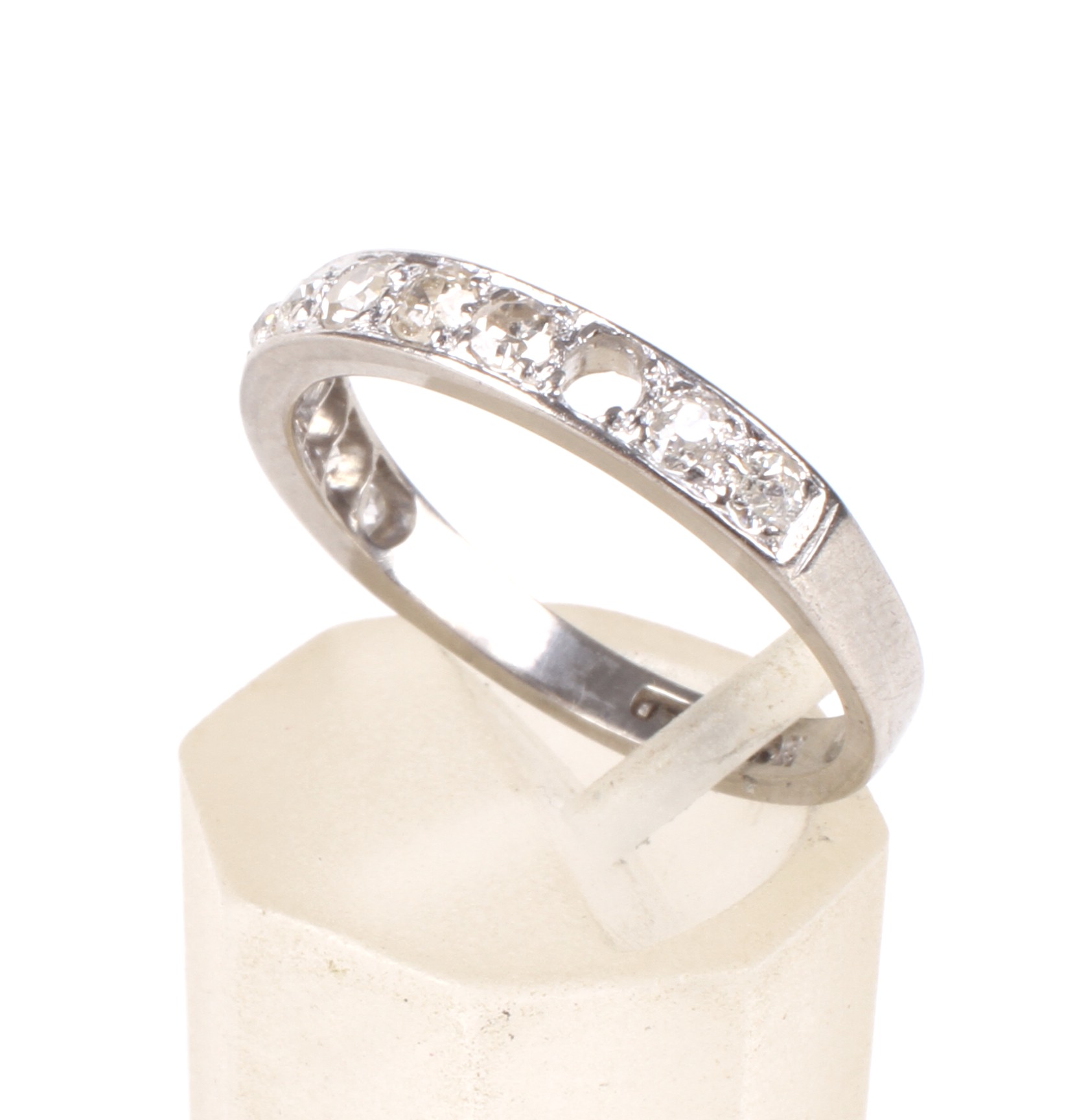 A mid 20th century gold and diamond half-eternity ring. - Image 5 of 5