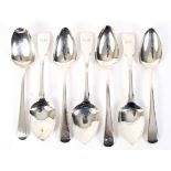 Eight Georgian silver desert spoons.