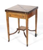A 19th century rosewood and marquetry envelope games table.