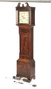 A 19th century inlaid mahogany eight day grandfather clock.