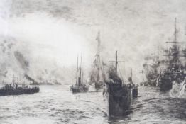 William Lionel Wyllie (1851-1931), Maritime Etching, 43cm x 60 cm exc.