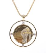 Canada, gold 100 dollars pendant. Supreme Court of Canada 130 years anniversary 1875-2005.