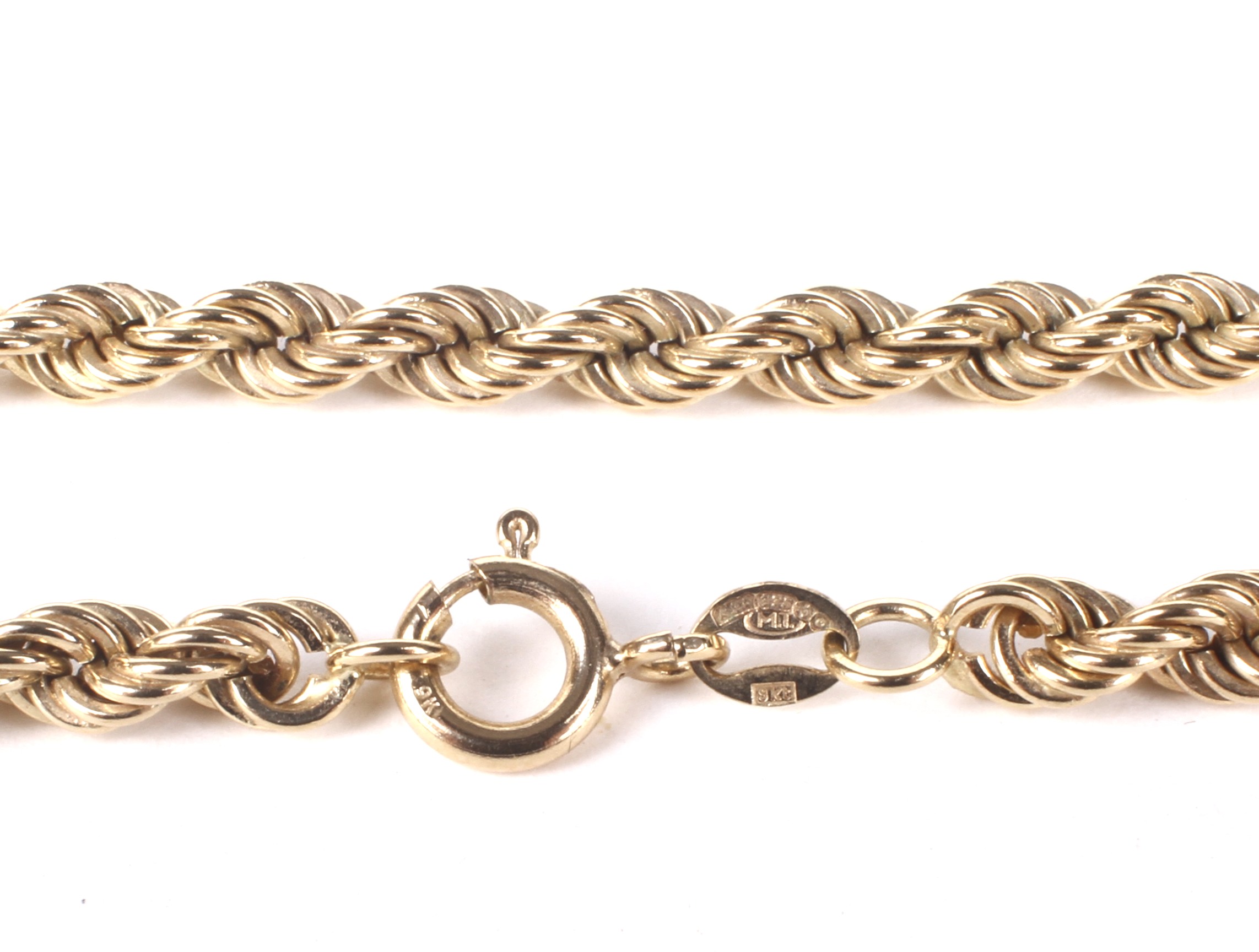 A vintage Italian 9ct gold rope-twist necklace. - Image 2 of 2