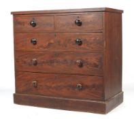 A 19th century stained pine chest of drawers.